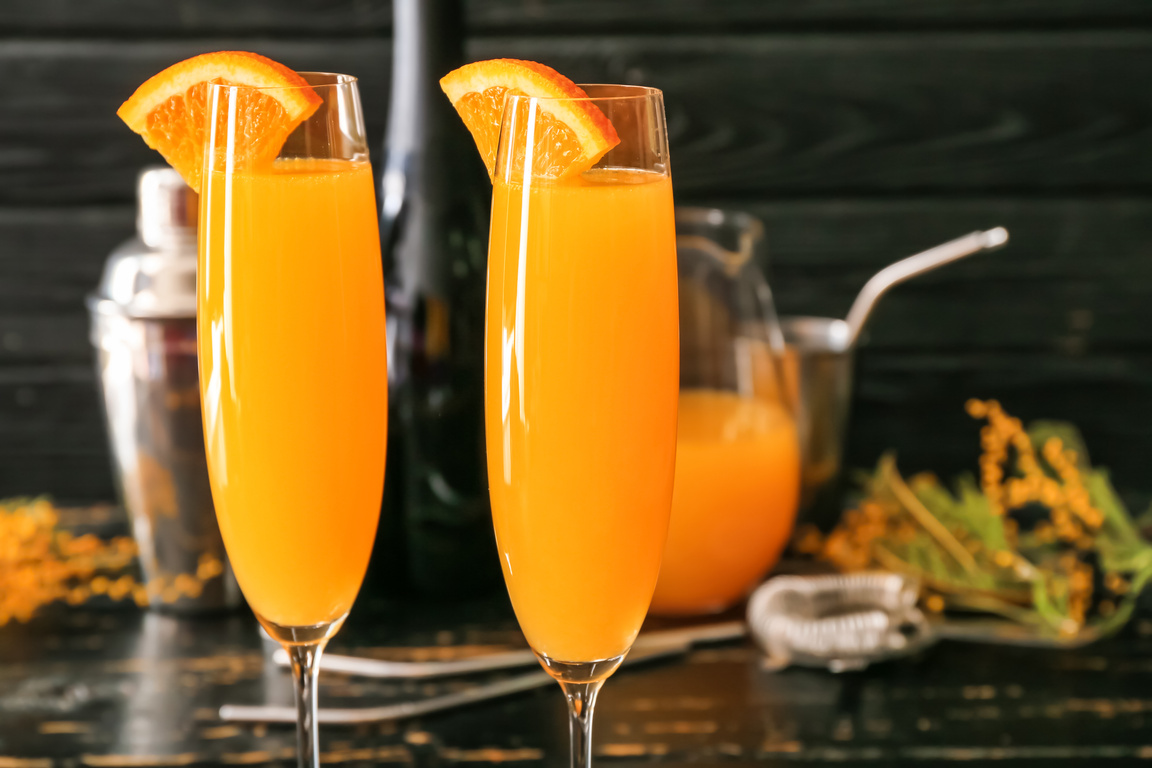 Glasses of Mimosa Cocktail